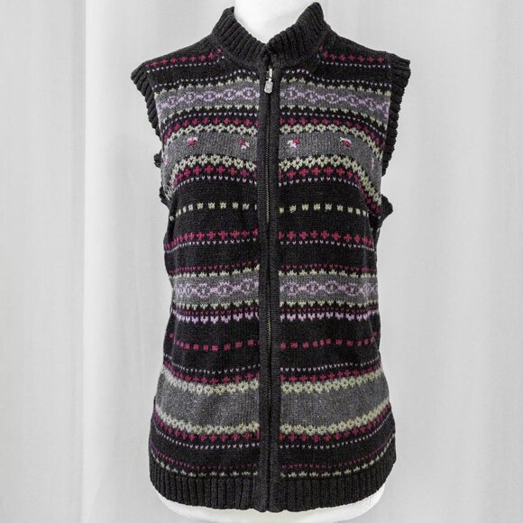 Black Grandma Knit  Sweater Vest - Picture 2 of 4